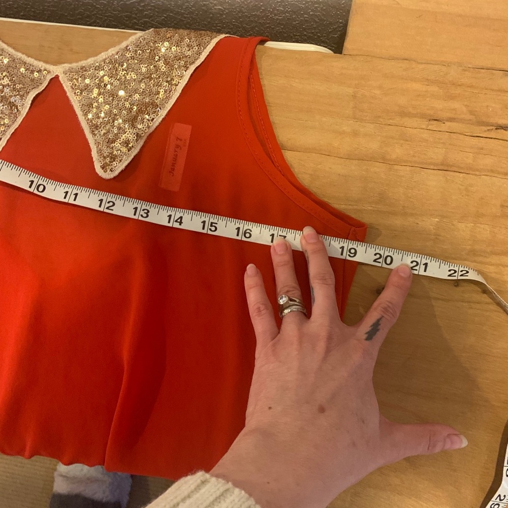 GIFTED Gold Sequence Collar Sheer Top - Picture 6 of 7